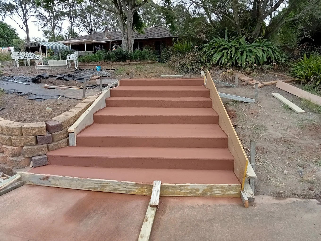Concrete path alongside home