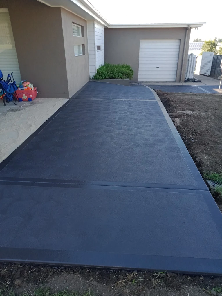 Coloured concrete driveway